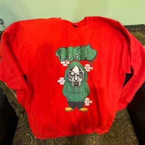 New MF Doom sweatshirt, red, size large